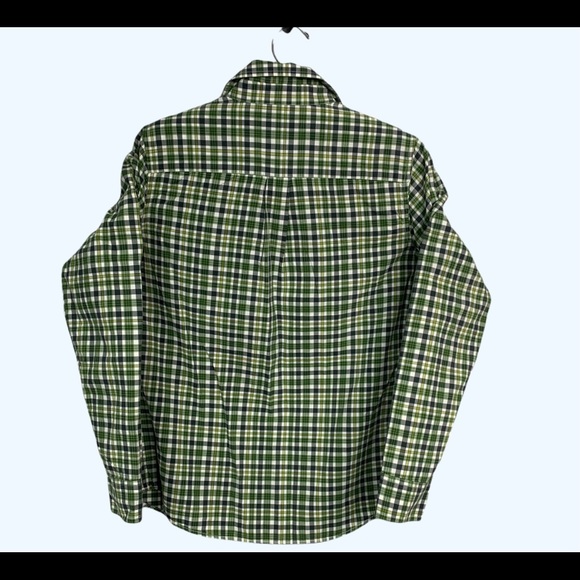 🌹3/25🌹Lands’Ed plaid green shirt size 14-16 - Picture 5 of 12